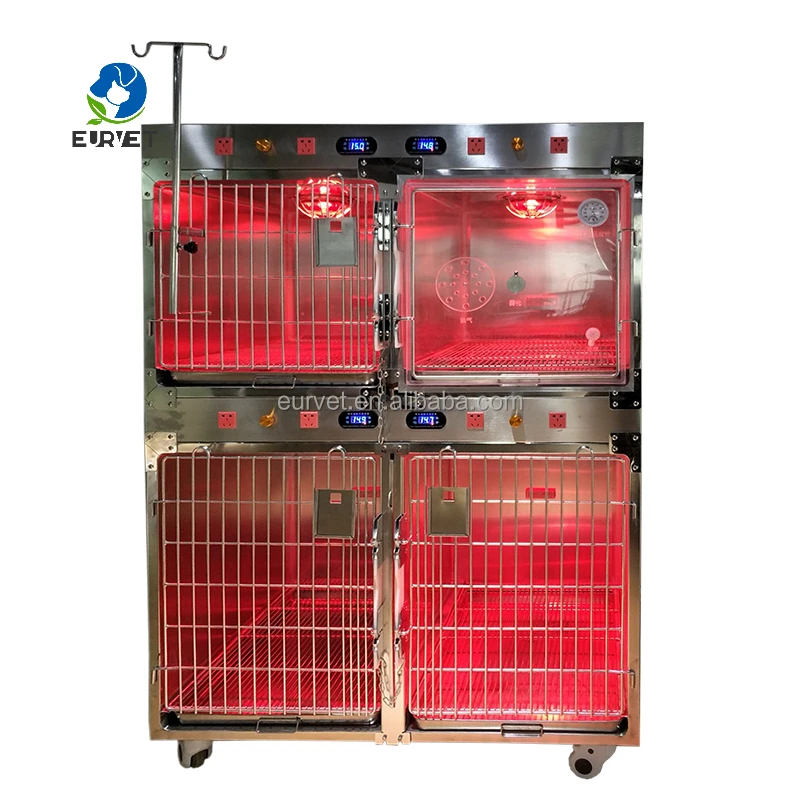 EUR VET Veterinary Equipment Pet ICU Cage Touch Screen Dog Care With Temperature Control