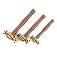 S M L Brass Commencement Hammer Solid Mirror Polished Hammer Wooden Handle Leather Craft Workshop DIY Tool Starting Hammer