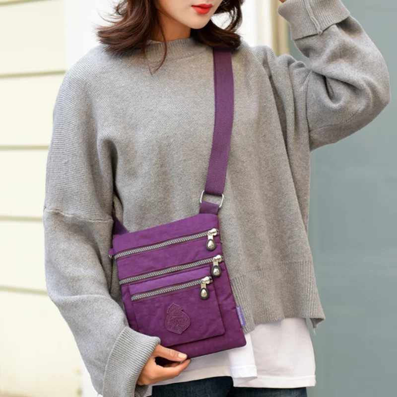 Bolso de hombro ultraligero de nailon para mujer, bolsa de mensajero multicapa de gran capacidad, bolso de viaje informal para tableta, 2024