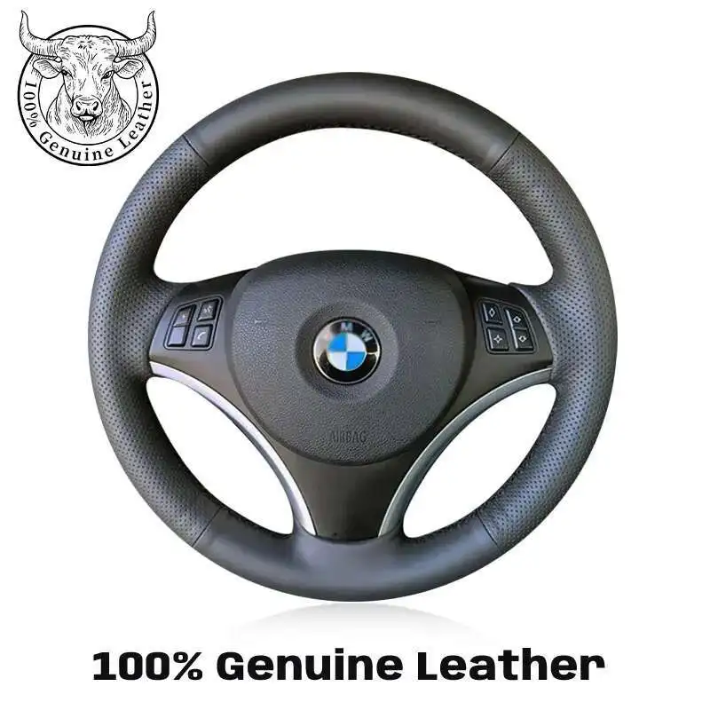 

Для BMW E90 325i 330i 335i E87 120i 130i 120d салон автомобиля чехол на руль обертка автомобильный чехол на руль натуральная кожа