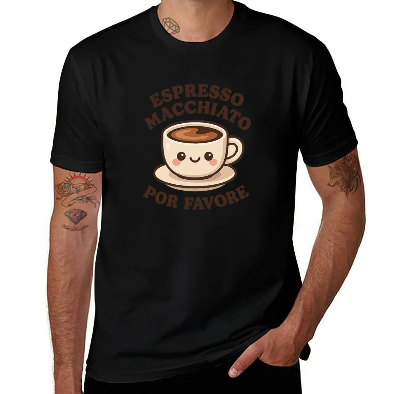 Espresso macchiato por favore T-Shirt Sporty Casual Quick Dry T-Shirt