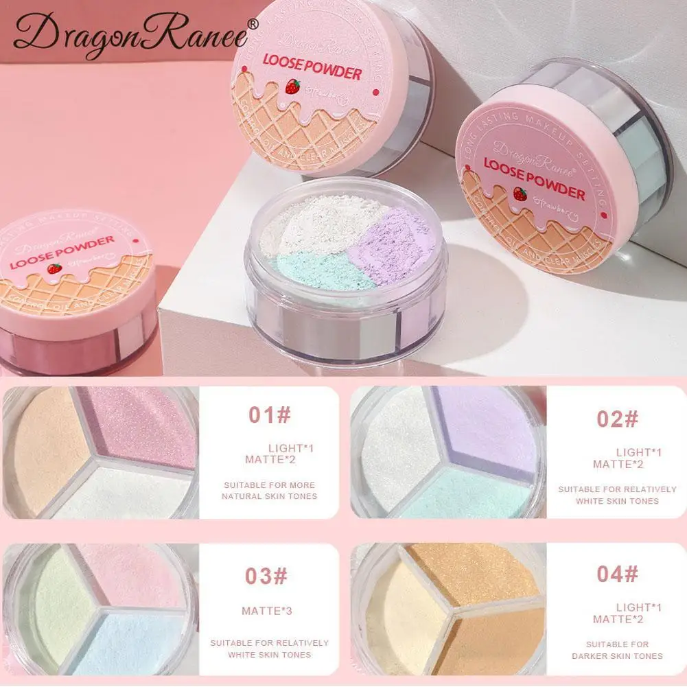 Facial Loose Powder Waterproof Concealer Oil Control Matte/Pearl Light Honey Powder Lasting Set Makeup Fixing Powder