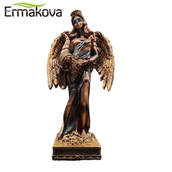 ERMAKOVA Resin Lucky Wealth Fortune Destiny Goddess Statue Mythic with Wing Angel Greek Figurine Sculpture Gift Home Decor