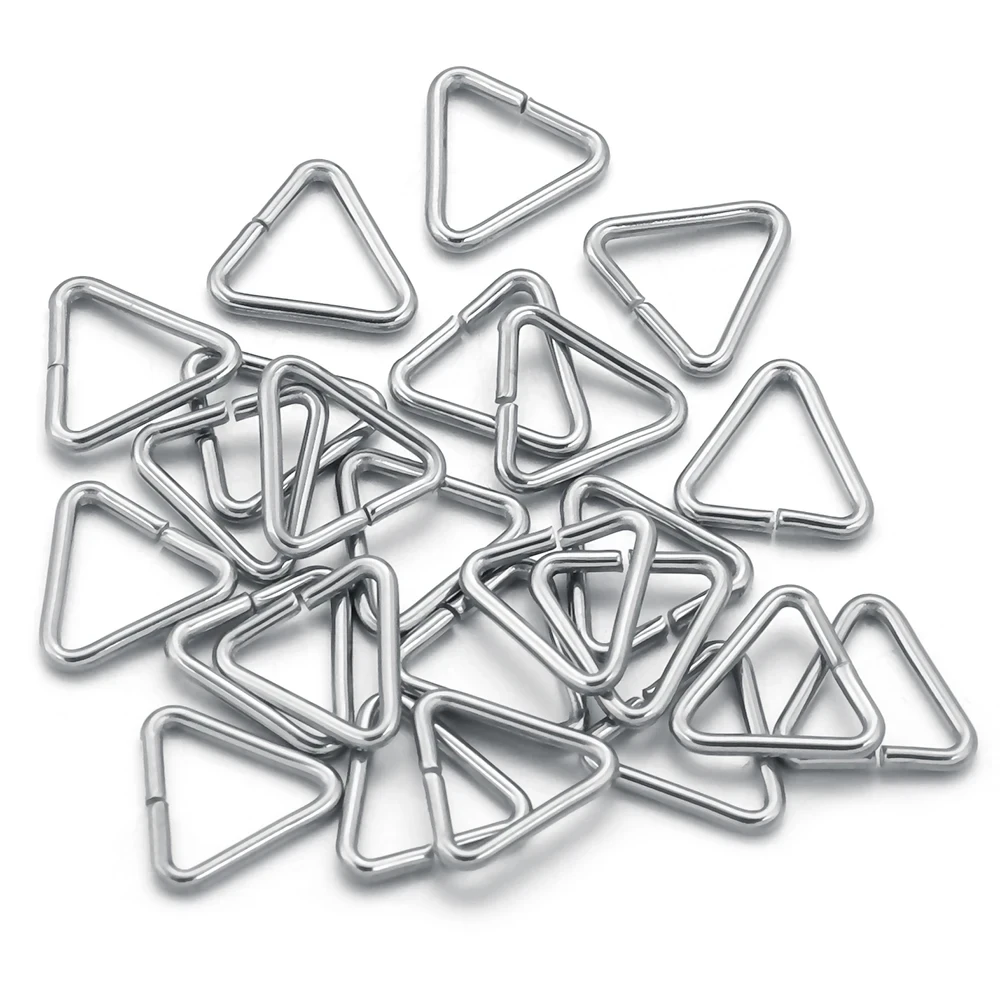 100pcs Stainless Steel Triangle Open Jump Ring Clasp Hook DIY Earrings Bracelet Jewelry Making Supplies Accessories Parts