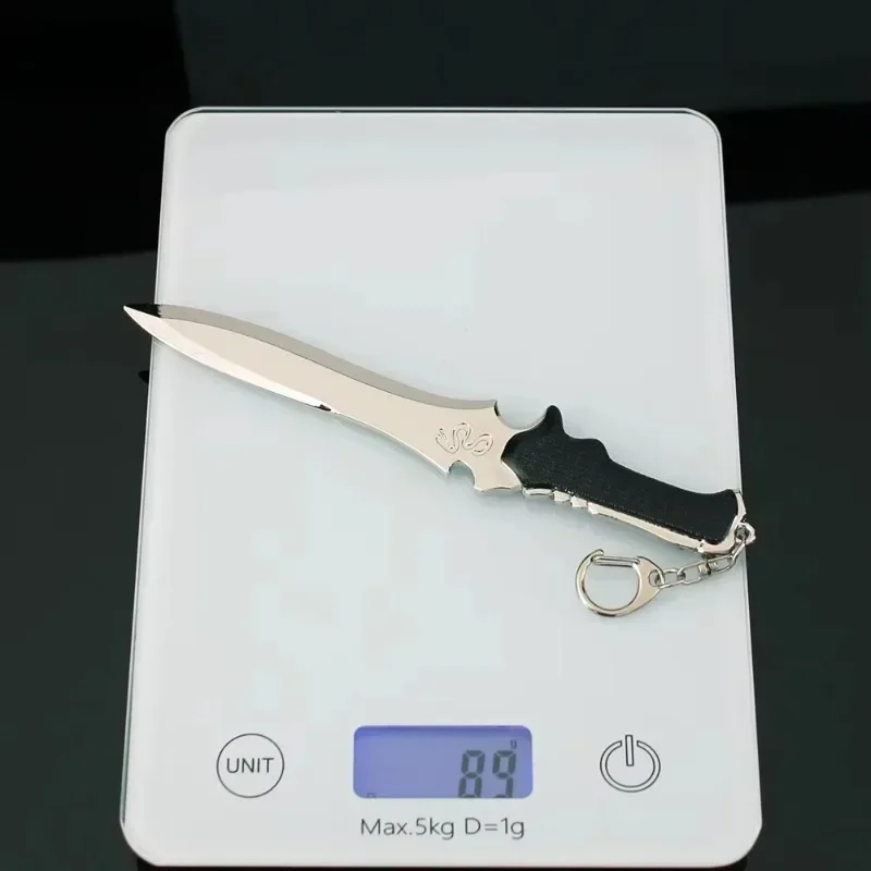 18 سنتيمتر/7.09inResident Evil لعبة الأجهزة الطرفية ليون تكتيكات القتال سكين مع الحافظة المعدنية غير مقطى السيف المفاتيح قلادة هدية لعبة #6