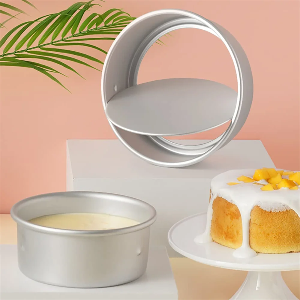 1pc Aluminium Round Cake Pan 4-Inch Chiffon Cake Mold Baking Mould with Removable Bottom Cake mold Kitchen Tools