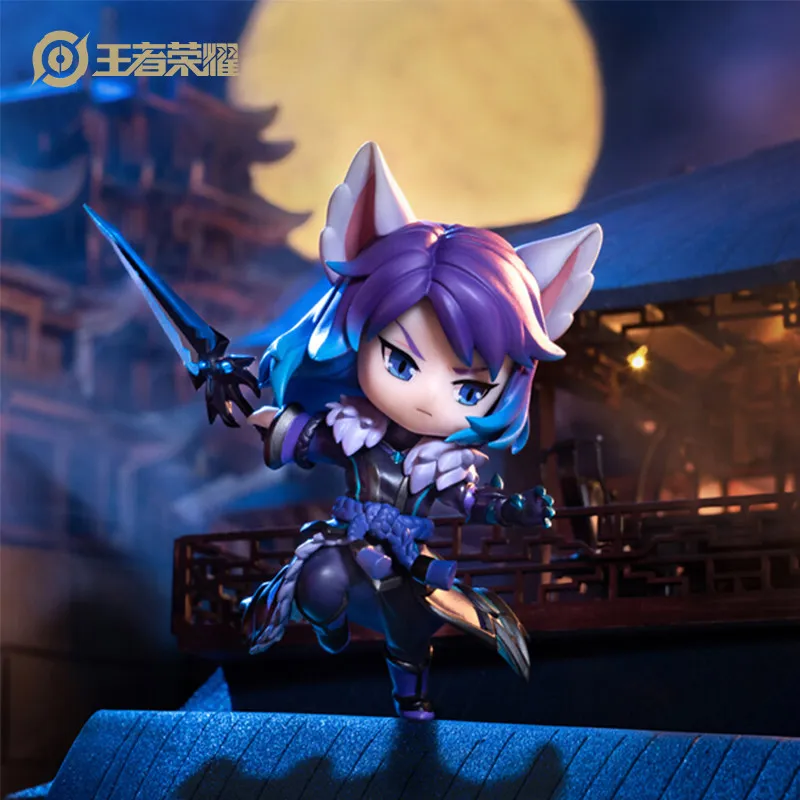 

King of Glory Character Cute Little Hero Li Bai Skin Millennium Fox Doll Collection Edition Figurine Gift Desktop Car Ornament