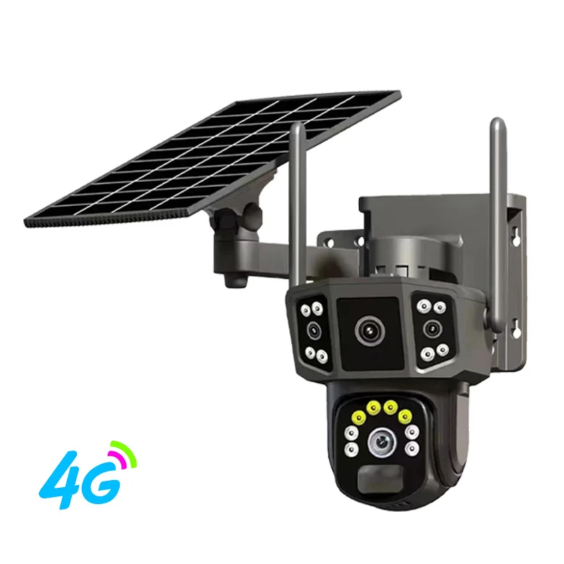 

V380 APP 4MP Solar Power Dual Lens 4G/WIFI IP Camera Full Color AI Humanoid Detection Home Security CCTV Monitor