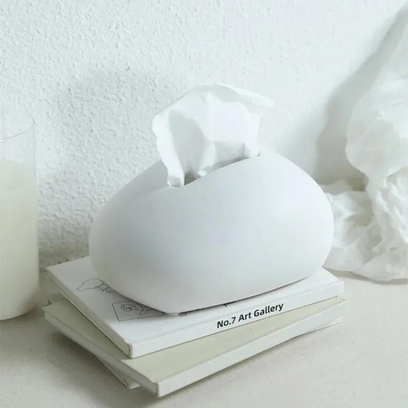 

Simple Modern Ceramic Tissue Boxes Durable Living Room Decoration Paper Box Multiuse Household Ornament Easy Cleaning Decor