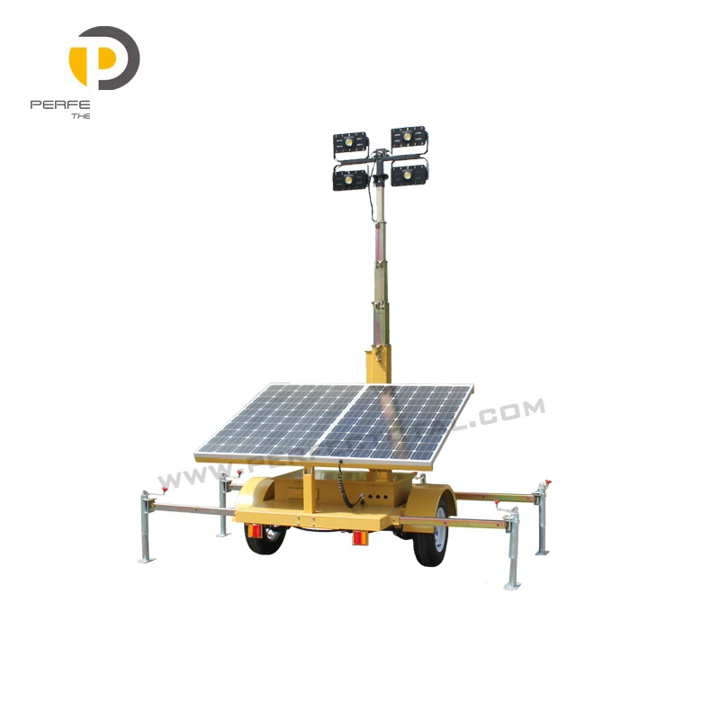 Trailer Mobile Solar Generator Lighting Tower