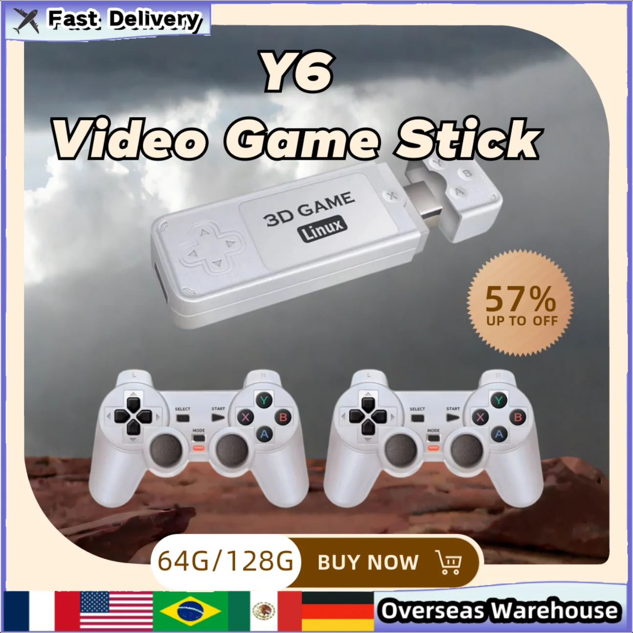 

Y6 Y9 Game Stick Video Game Console 4K HD TV Video Portable Handheld Game Console 2.4G Wireless Controller Family Multiplayer
