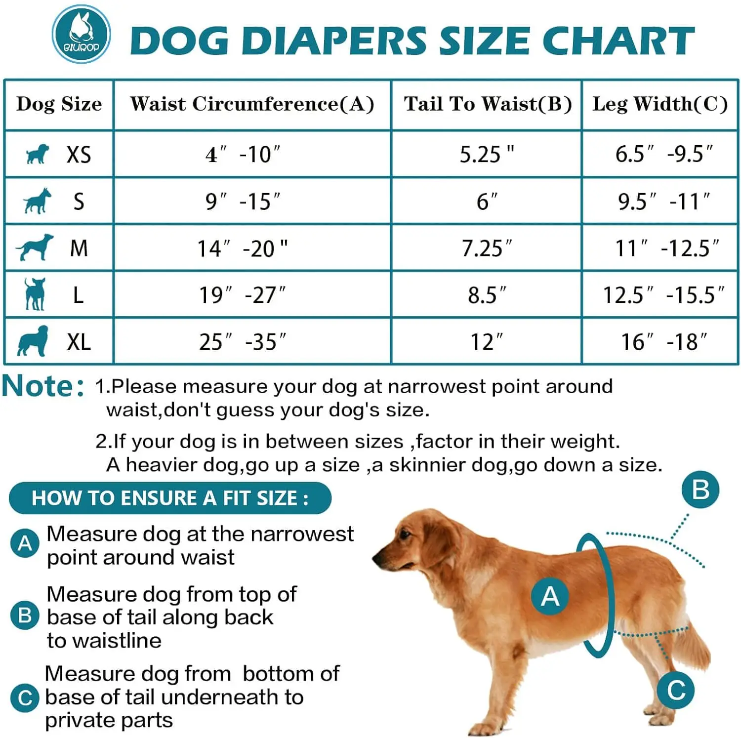 1 Pack Dog Diapers Female Washable Reusable Female Doggie Diapers with Adjustable Tail Hole in Heat Period Large Dog Labrador G