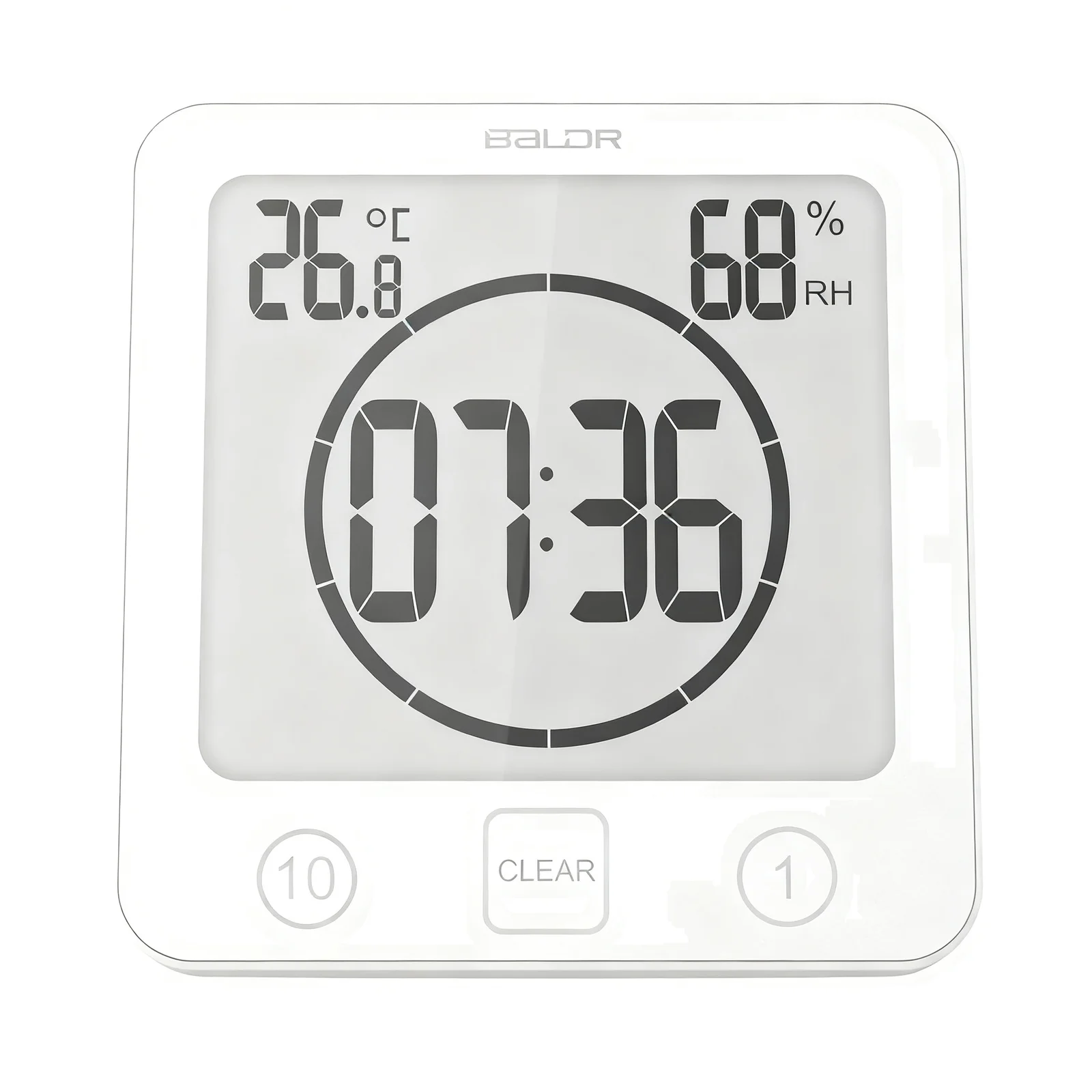 Humidity Thermometer Bathroom Clock Waterproof Clock Timer Digital Wall With Fully
