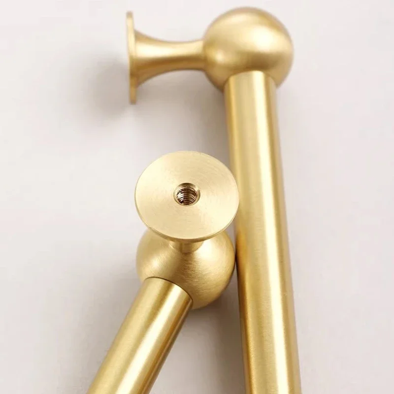 Schrankgriffe im französischen Luxusstil, lange Schubladenknöpfe aus massivem Messing, runde Möbelknöpfe, Möbelbeschläge, Küchenzubehör – Detail 10