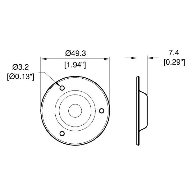 2 Pack Round Metal Speaker Jack Plates for Amplifier Cabinets 1/4 inch Black Finish 2 inch Diameter