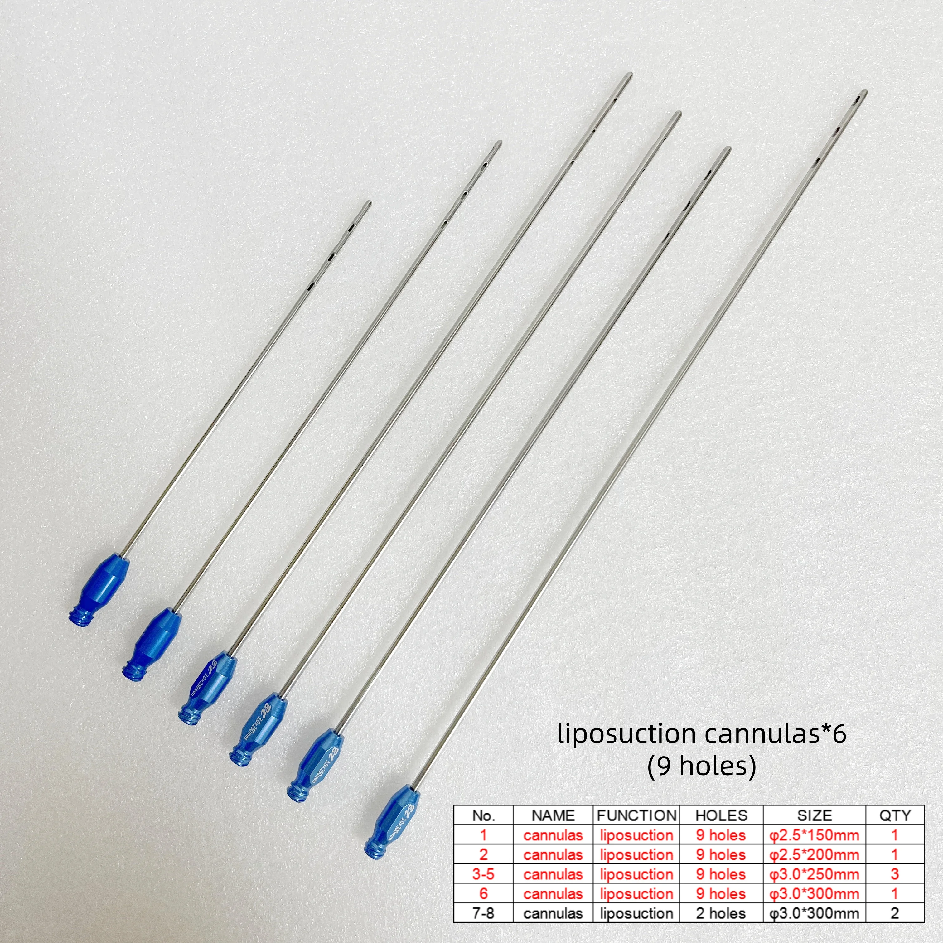 مجموعة قنية شفط الدهون لزراعة الدهون من Baitang مكونة من 9 فتحات وفتحتين متعددة وفتحتين #3