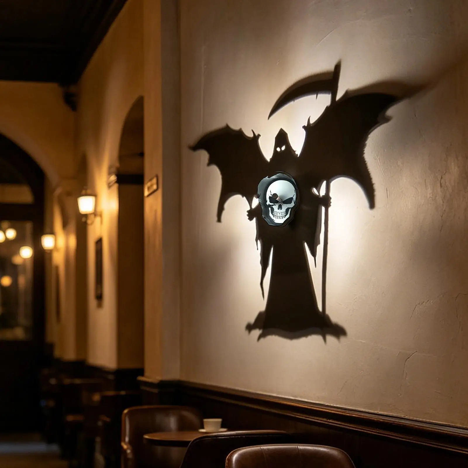 Shadow Wall Lamp Halloween Decoration Room Lighting Gothic Wall Sconces for Homeowners Renters Decorators Home Office Living