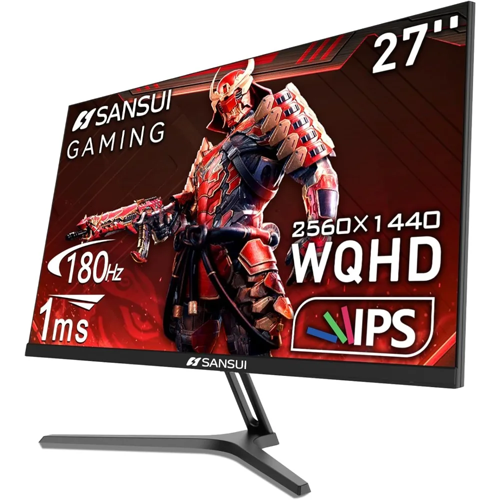 

27-дюймовый игровой монитор IPS 2560 x 1440, компьютерный монитор 180 Гц, 1 мс, крепление DP 1,2 x2 2,0 x2 VESA, 120% sRGB HDR для ухода за глазами, металл