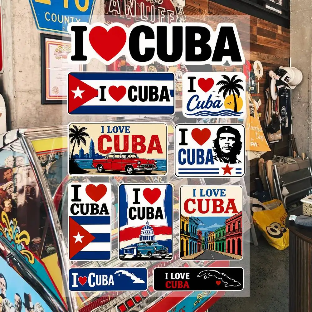 Ich liebe Kuba, wasserfeste Vinyl-Aufkleber für Auto, Motorrad, Fahrrad, Skateboard, Laptop, Flasche, Telefon