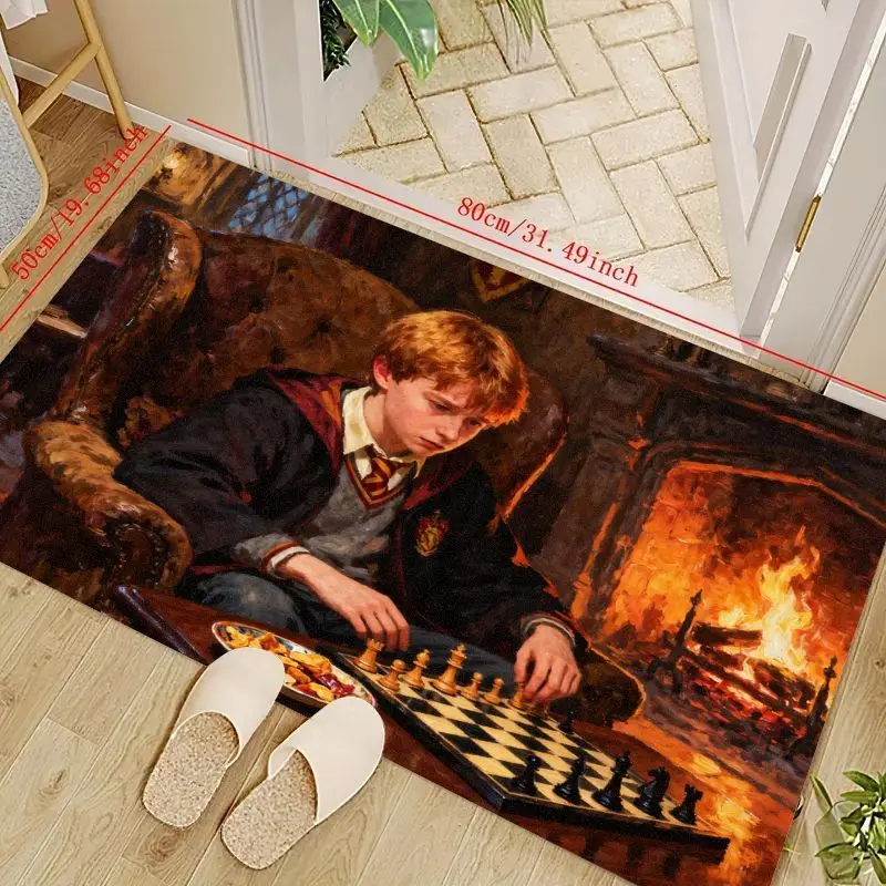 

1 шт. Гарри Поттер Рон Уизли Волшебник шахматная игра напольный коврик, волшебный коврик Гриффиндор тематический для гостиной спальни домашний декор,