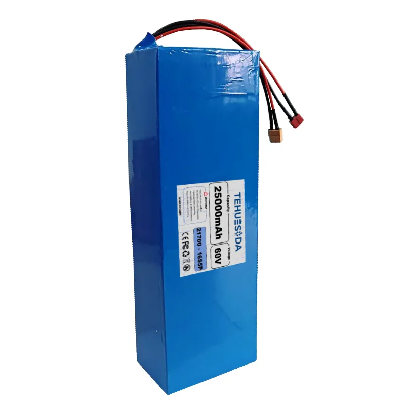 60V 25Ah Lithium Battery Pack with 30A BMS - 16S5P 21700 Cells  100W-1500W Output  Suitable for Electric Assisted Two Wheelers