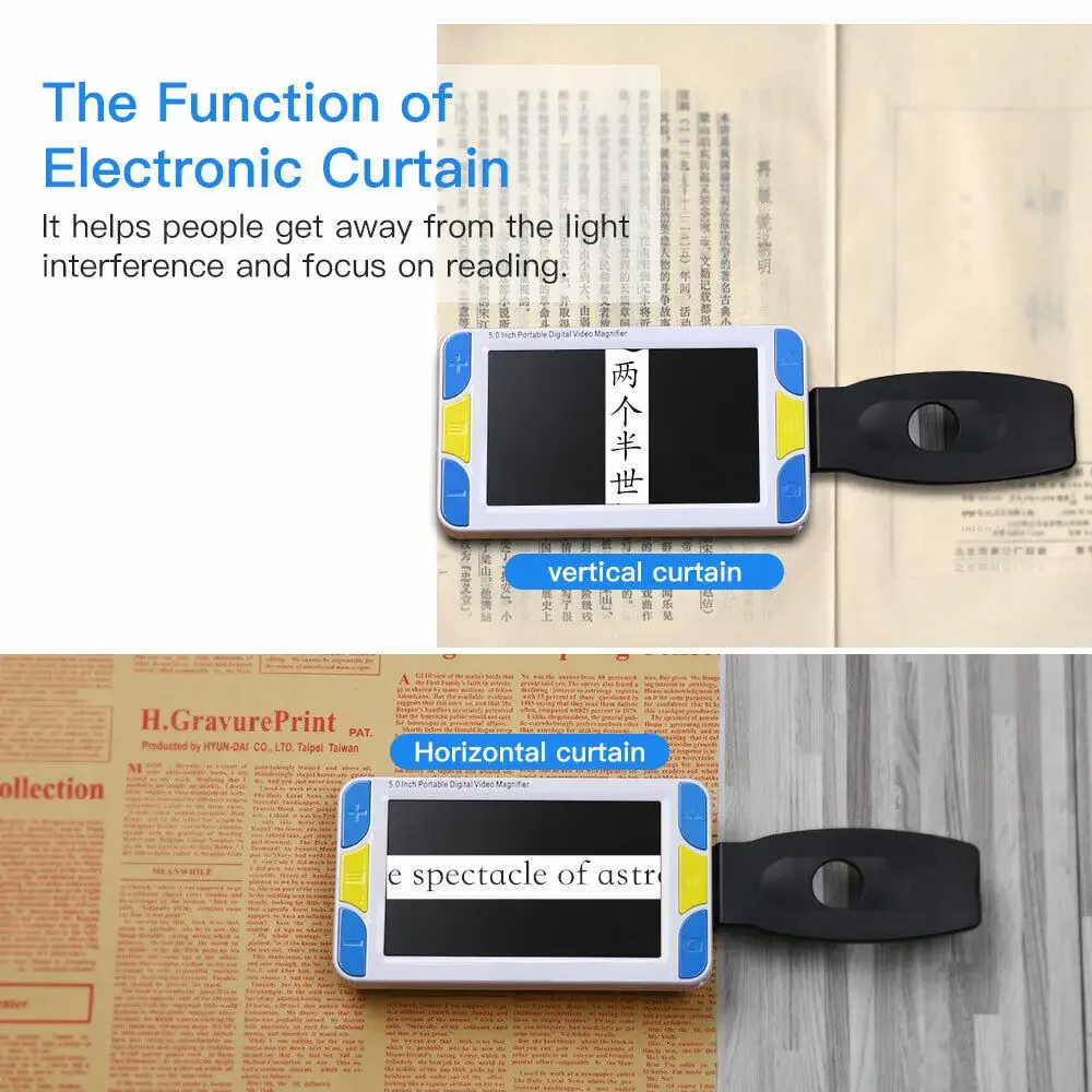 3-48X 5'' Electronic Vision Aids Reading Magnifier Near And Far Dual-Use Vision Aids Handheld Reading Book and Newspapers Reader