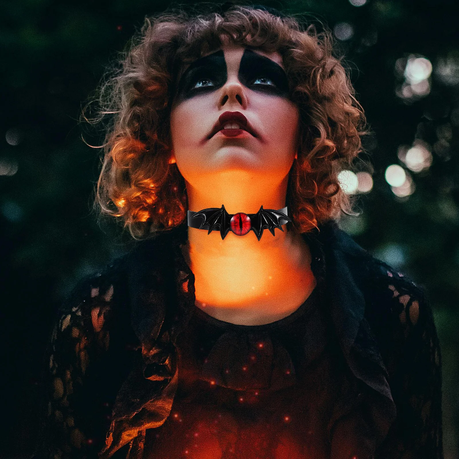 Collier ras du cou en PU pour Halloween, Style Punk, yeux du diable, aile de chauve-souris, pour fête, Cosplay, accessoires de mascarade