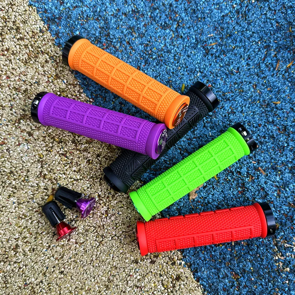 Ultralight Mountain Bike Grips Cycling Handlebars Silica Gel Non-slip Shock Absorbing Single Lock Expansion Mtb Bicycle Grips