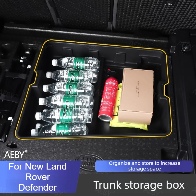 For New Land Rover Defender 110 2020-2026 Large capacity trunk storage box,Storage at the bottom of the trunk,Accessories