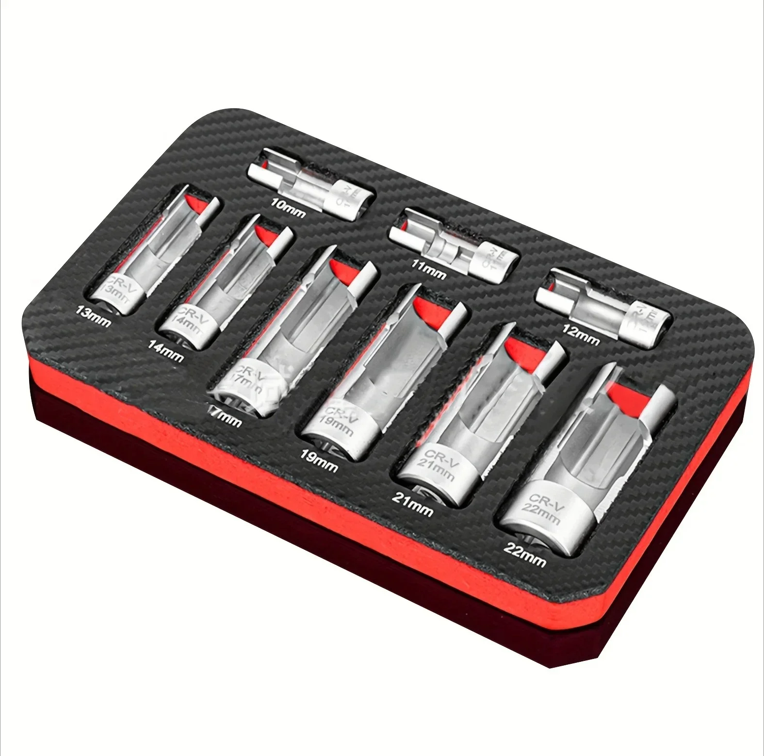 9Pcs Automotive O2 Oxygen Sensor Socket Set 10-22mm Offset Wrench Remover Thread Chaser Professional Auto Repair Hand Tools