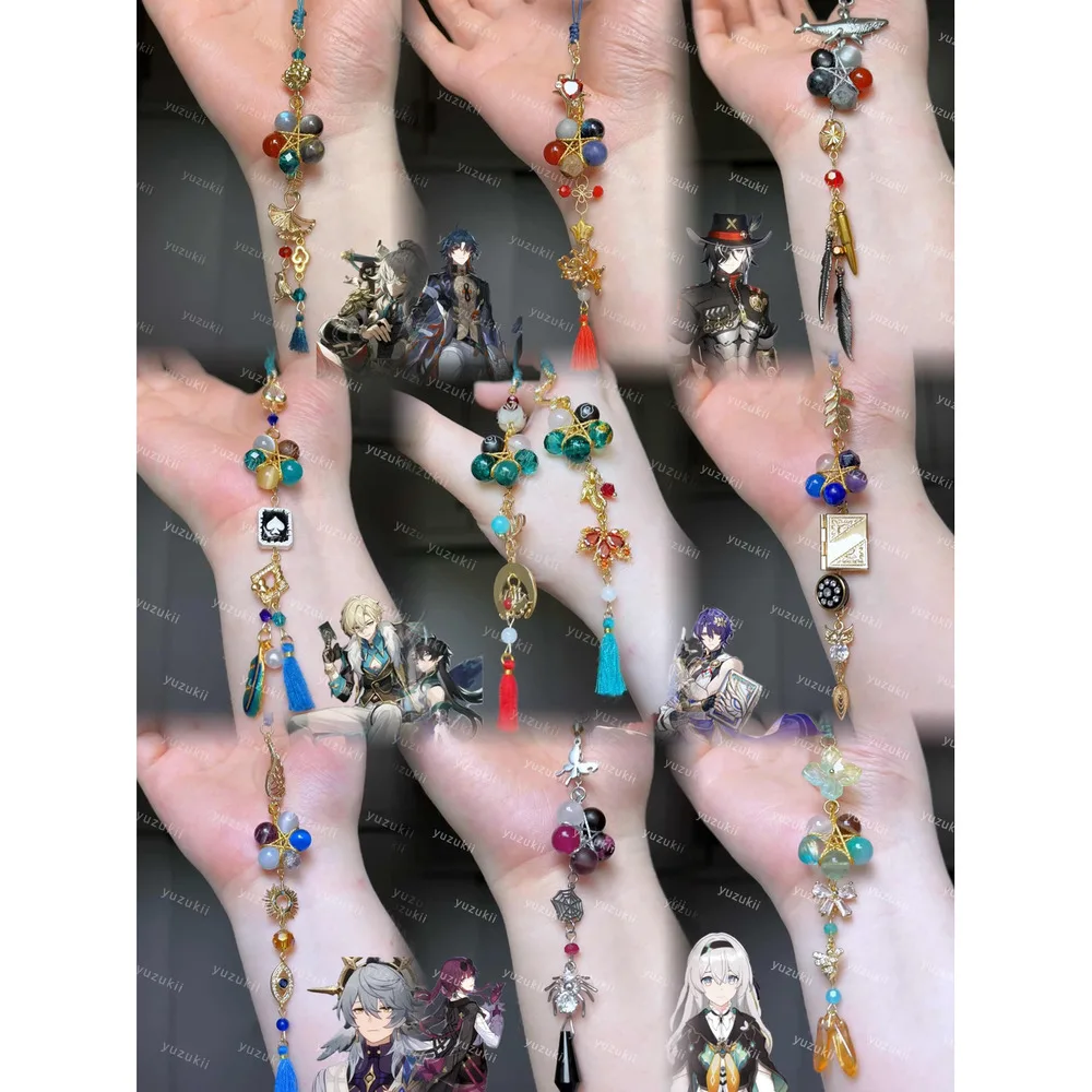 

Game Honkai: Star Rail Jingyuan Aventurine Danheng Robin Ruan Mei Sparkle Dr. Ratio Cosplay Handmade Phone Chain Pendant Gift