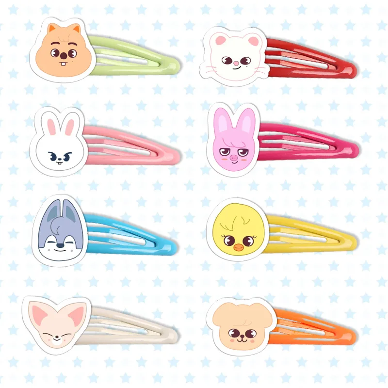 

Idol SKZOO Cartoon Cute Hair Clips Stary Kids Acrylic Hairpins Sweet Hair Accessories For Felix HyunJin Jeongin Girls Fans Gifts