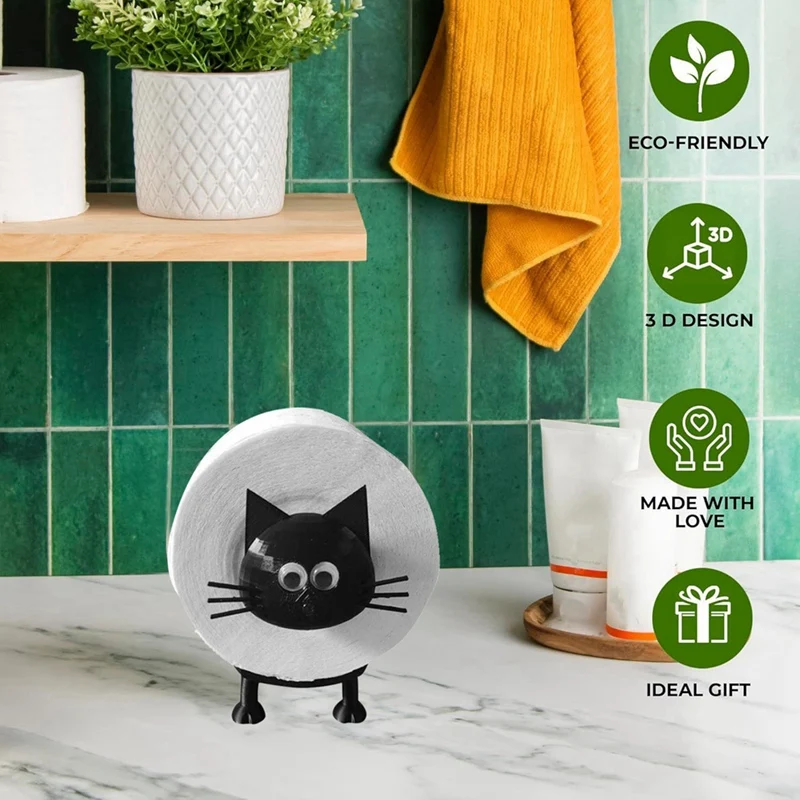 2Pcs Cute Cat Toilet Paper Holder For Home Decor Bathroom Accessories-AT64