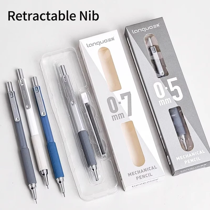 

Low Center of Gravity Mechanical Pencil with Lead Rods Set Languo 0.3/0.5/0.7mm Automatic Pencil Art Sketch Painting Writing