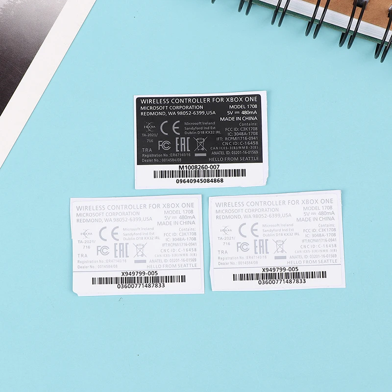2 pezzi nero/bianco Gamepad Label Seals Back Sticker per Xbox One Slim Wireless Game Controller maniglia tag Paster