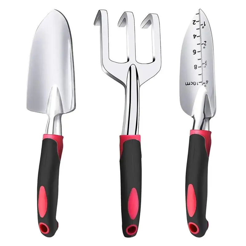 

3pcs Gardening Tools Set Heavy Duty Mini Garden Tool Kit Gardening Handheld Lightweight Gardening Trowel Weeder & Fork Set