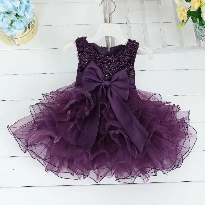 2022 Sale Vestidos Mujer Fluffy 3 Layer Flower Girl Dress Baby Girls Princess Party Sleeveless Wedding Pageant Costumes Clothes