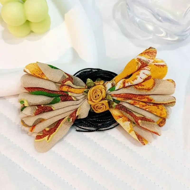 

31BB Flower Necklace Big Rose Pendant Clavicle Chain Bowknot Flower Choker