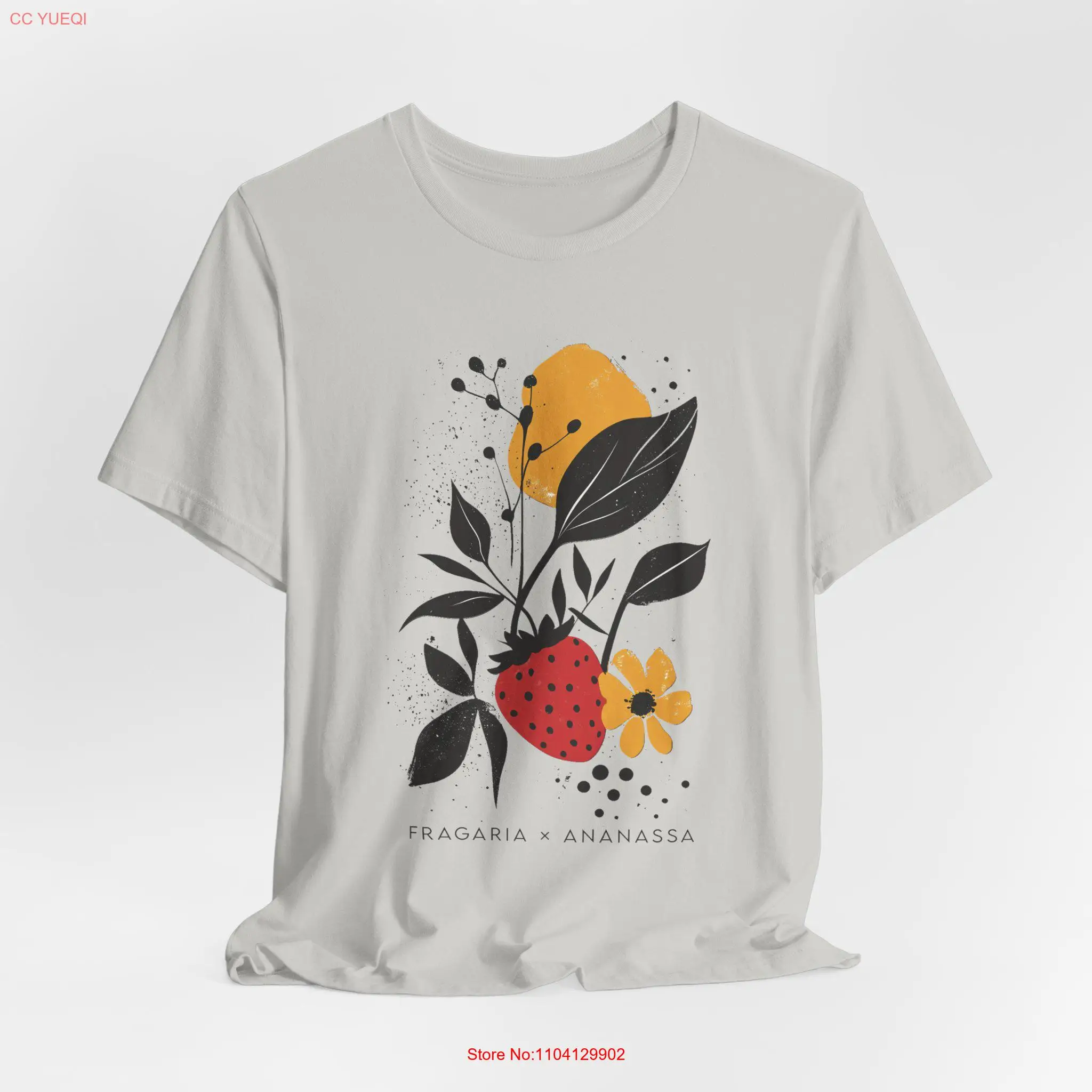 

Strawberry Floral T Shirt Boho Unique for her long or short sleeves