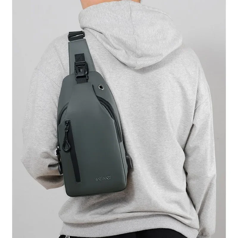 Bolso de pecho para hombre, tela bandolera multifuncional de Oxford, impermeable, para deportes al aire libre