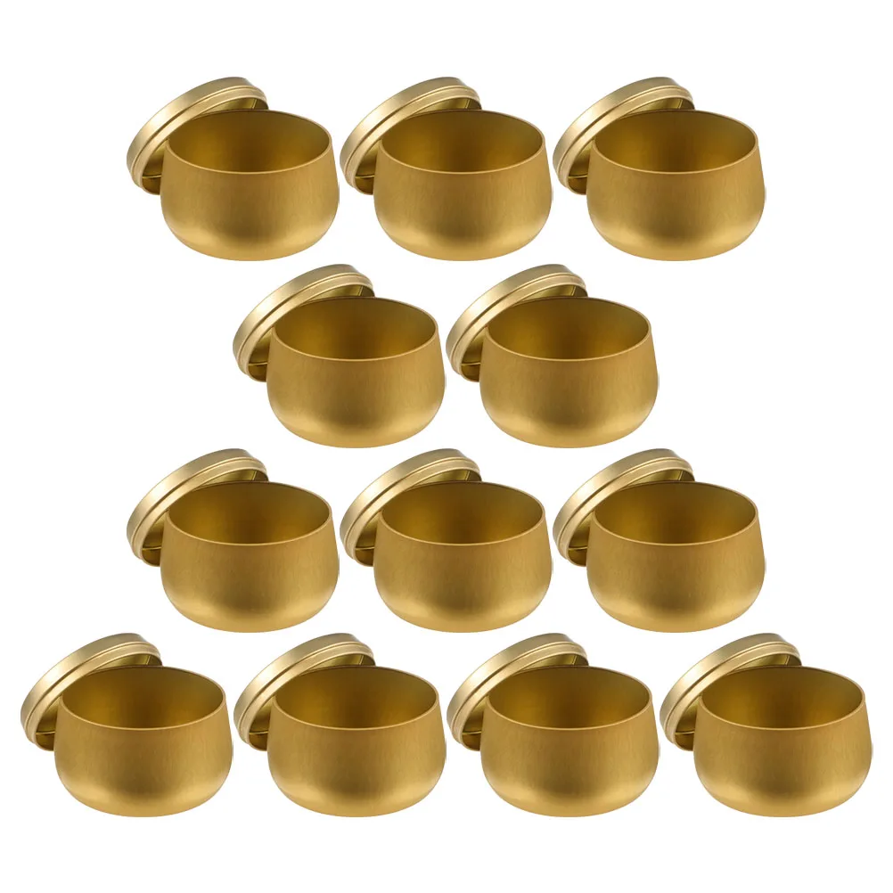 

12pcs Tea Storage Can Tinplate Airtight MultiPurpose Storage Home Organization Decoration Gift Packaging Round Storage Jars