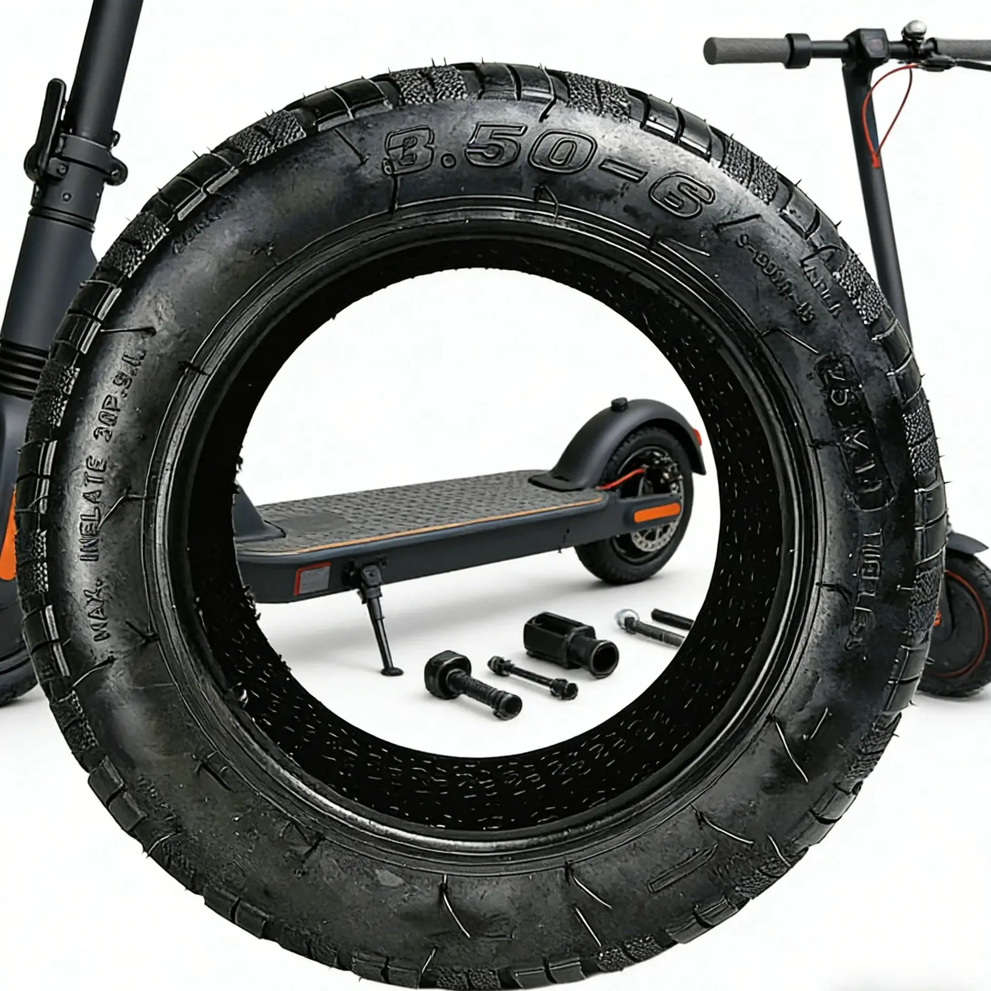 

3.50-6 Rubber Tubeless Tire 238*150*97mm For 10inches Electric Scooter Wheel Tyre Replacement E-scooter Accessories