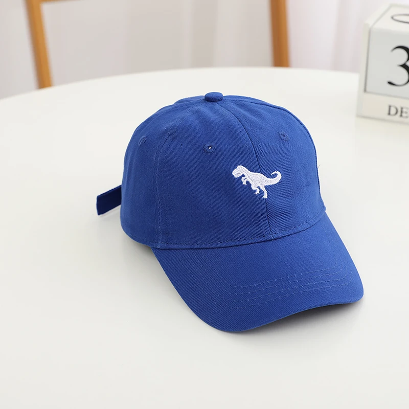 Fashion Soild Boys Baseball Cap Dinosaur Embroidered Cotton Snapback Hat Kids Outdoor Travel Sum Hats for 2 to 8year Child Hats