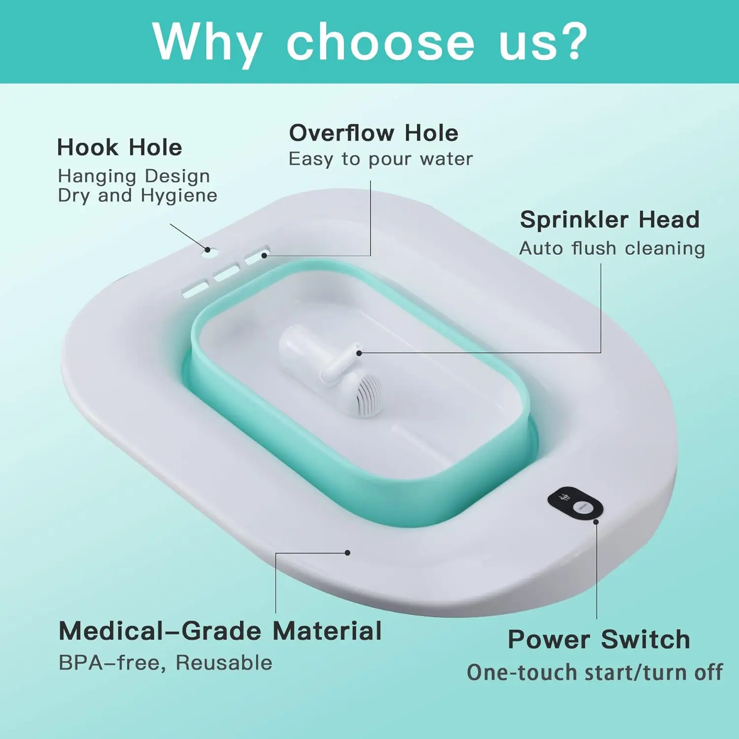 Folding Toilet Electric Sitz Bath Special Wash Portable Bidet For Pregnant Women Hemorrhoid Patient Care Basin