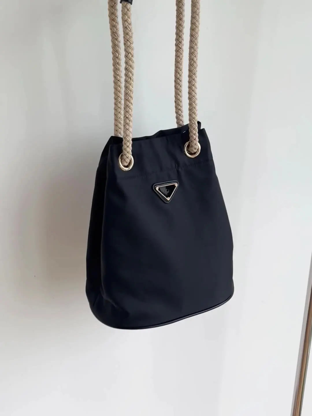 

Nylon cloth bag new large capacity casual simple shoulder drawstring bucket bag women's crossbody bag