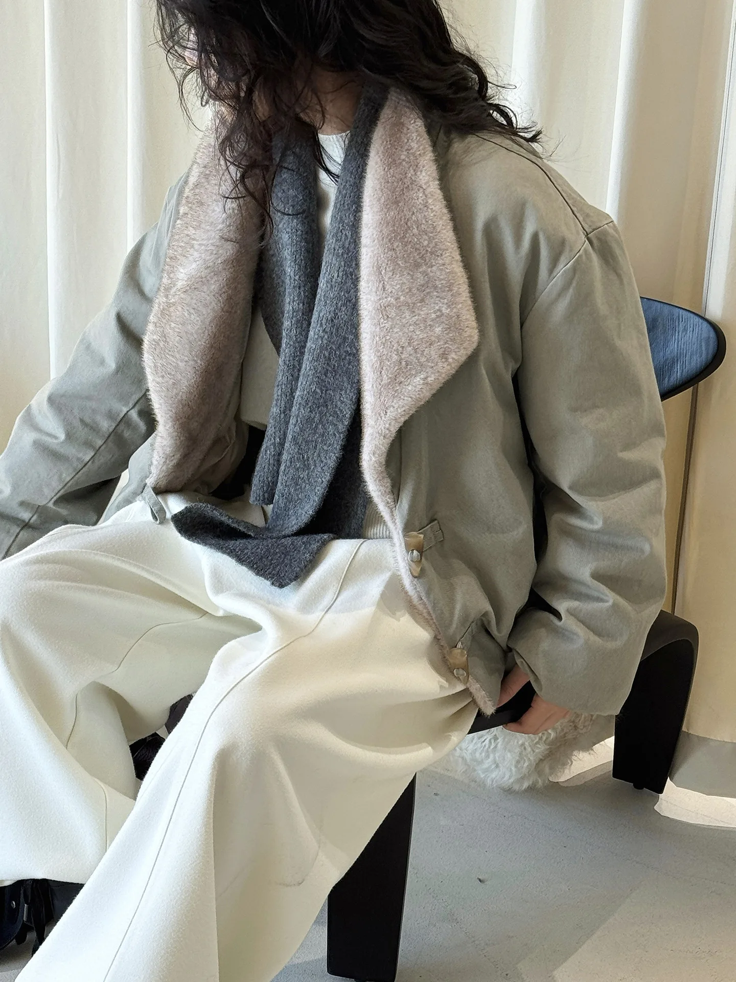 Winter new Korean version fashionable design style flip collar mink fur down jacket, comfortable and warm jacket for women