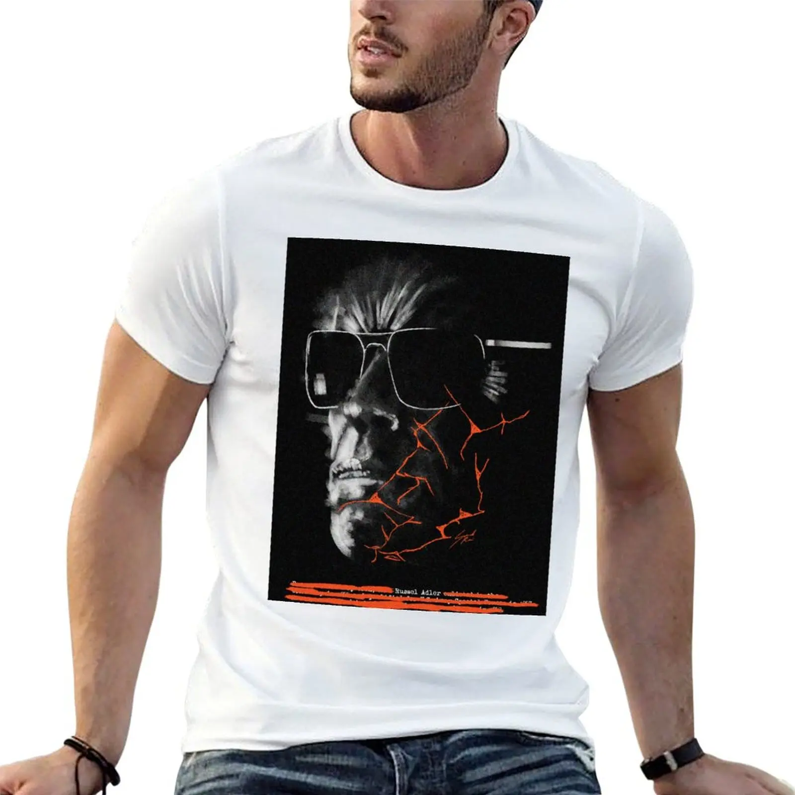 Russel Adler - Illustration T-Shirt man tshirt mens graphic t shirts t shirt men 100% cotton luxury brand T-shirt — купить у AliExpress WW