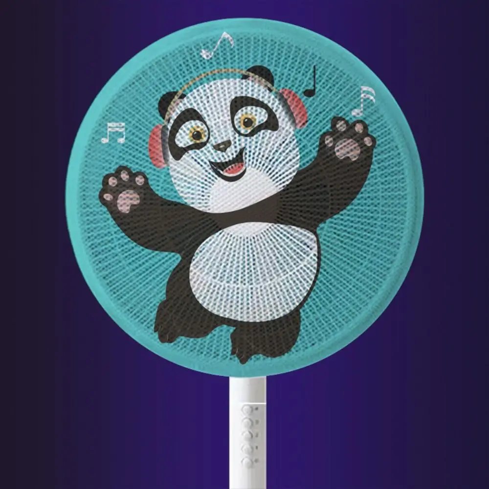 16-18 Inch Fan Protection Covers Cartoon Pattern Unisex Anti-pinch Electric Net Fan Dustproof Covers Round Fan Finger Guards
