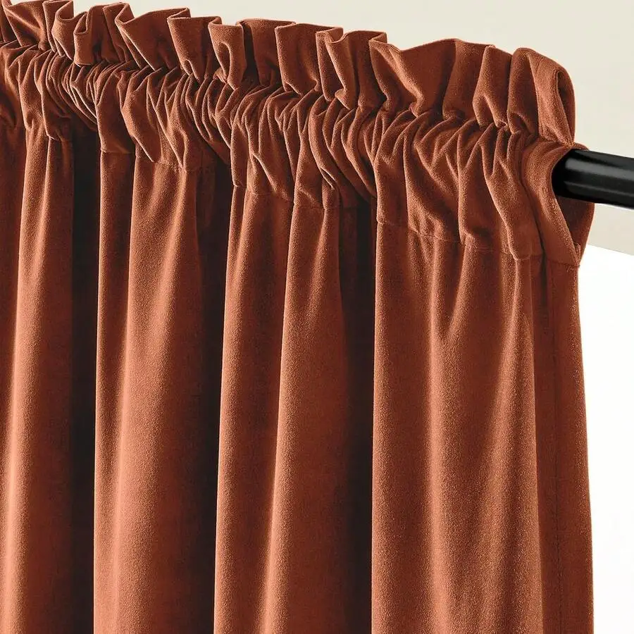 1pc Imported Dutch Velvet Fabric Curtain, 220g/Sqm, Luxurious Room Window Decor, Heavy Blackout Curtain For Privacy In Winter