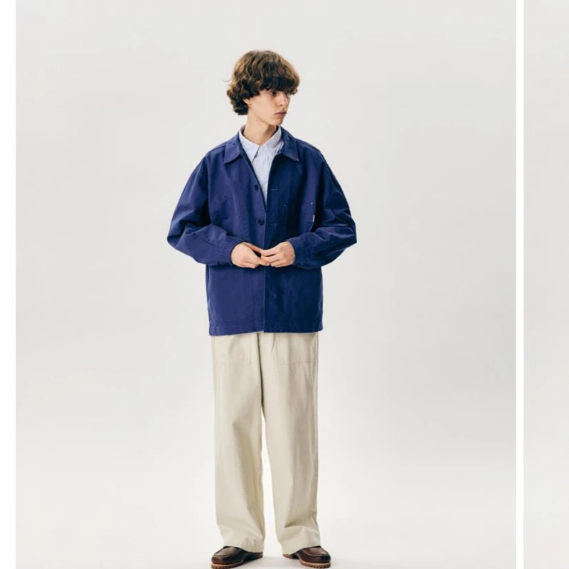 

Новая мужская повседневная рабочая куртка 2024 года из широкополого хлопка, износостойкая, для активного отдыха и путешествий, свободного кроя, с длинными рукавами